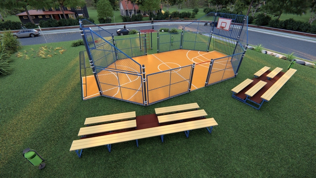 Площадка для мини-футбола с трибунами