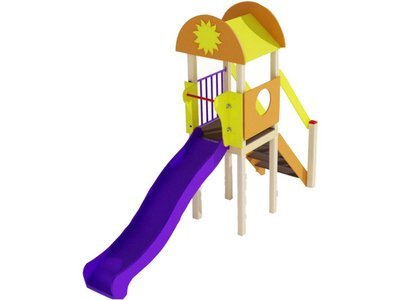 Детский игровой комплекс Солнышко Лето (скат из пластика) Н-1200 ДИО 03010