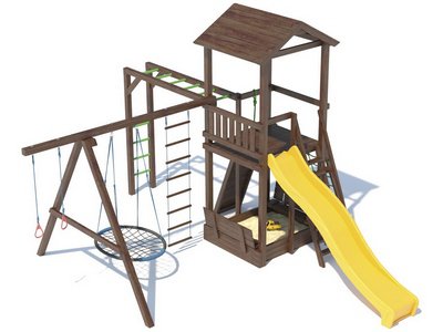 Детская площадка для дачи с качелями-гнездом серия А3 модель 3/1