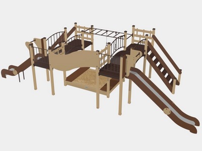 Детская площадка с песочницей для дачи TORUDA Шоколад 04030