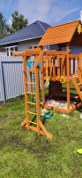 Детский игровой комплекс Крафт Pro 4 со скатом 2,2 м из дерева
