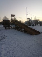 Зимняя горка Snow Fox 12м. с двумя скатами (две лестницы) 2 в 1